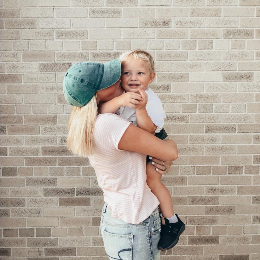 Pink stripe crop tee